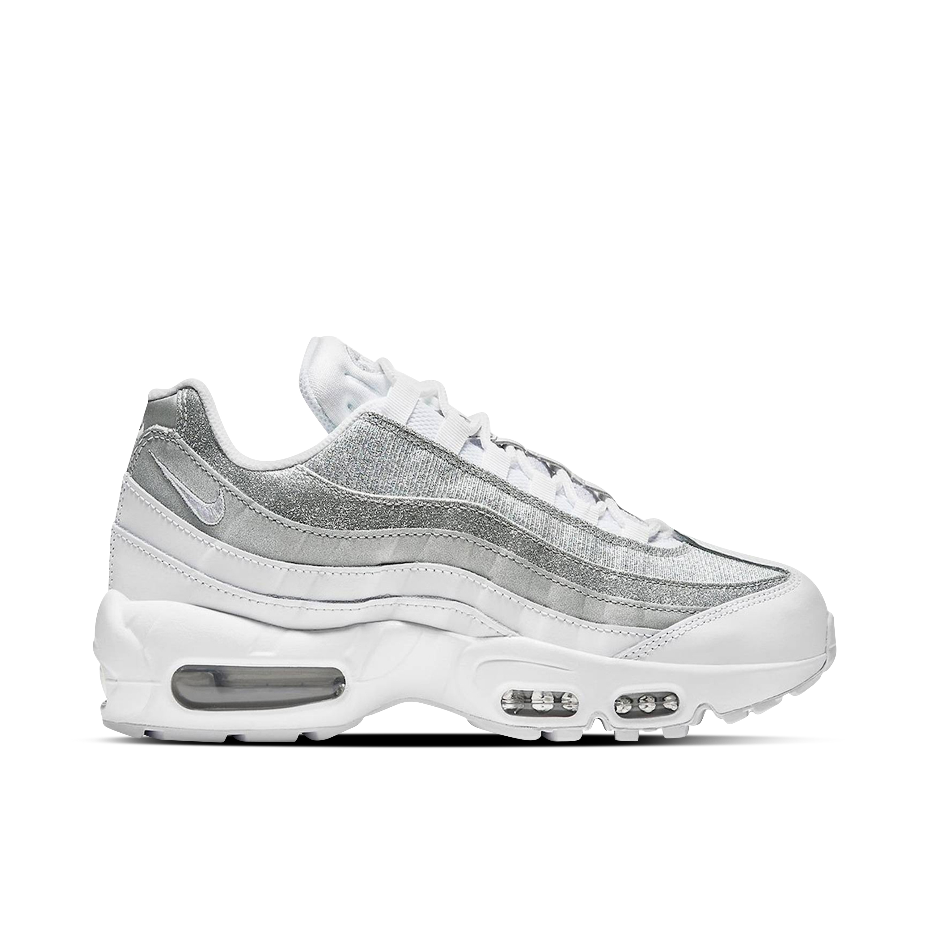 Nike Air Max 95 White Metallic Silver Womens